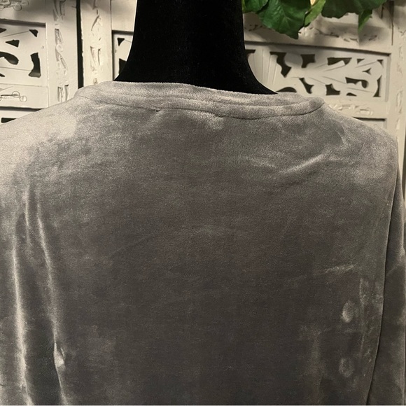 SPRING & MERCER MARVELOUS VELVETY SOFT & WARM SILVER GRAY LONG SLEEVE TOP - Picture 2 of 7